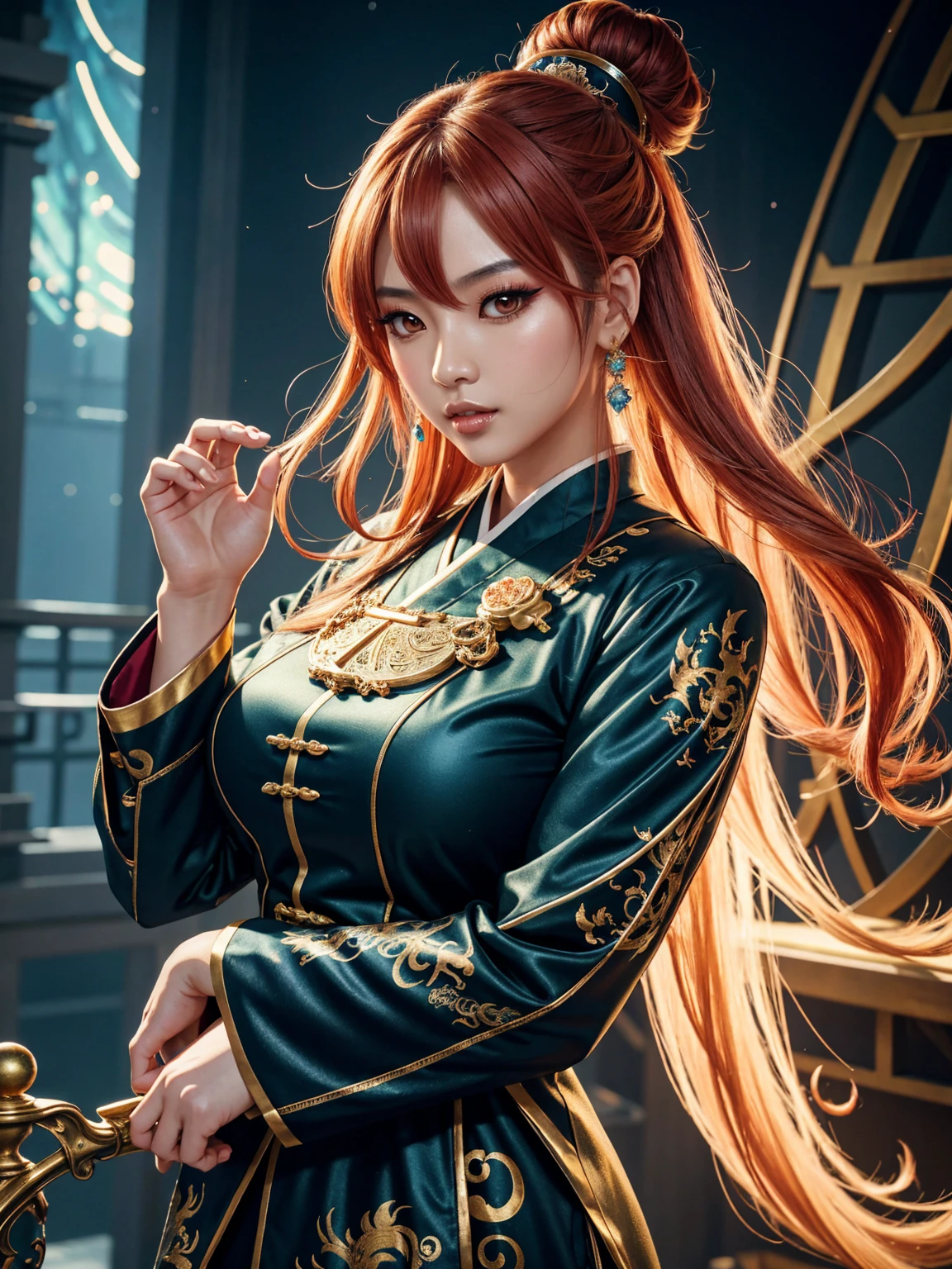 Kyoto Animation stylized anime mixed with tradition Chinese artworks~ A dragon flying at modern cyberpunk fantasy world. Cinematic Lighting, ethereal light, intricate details, extremely detailed, incredible details, full colored, complex details, insanely detailed and intricate, hypermaximalist, extremely detailed with rich colors. masterpiece, best quality, aerial view, HDR, UHD, unreal engine. plump looking at the camera, smooth thighs, (glittery jewelry) ((acrylic illustration, by artgerm, by kawacy, by John Singer Sargenti) dark Fantasy background, glittery jewelry, Representative, fair skin, beautiful face, Rich in details High quality, gorgeous, glamorous, 8k, super detail, gorgeous light and shadow, detailed decoration, detailed lines