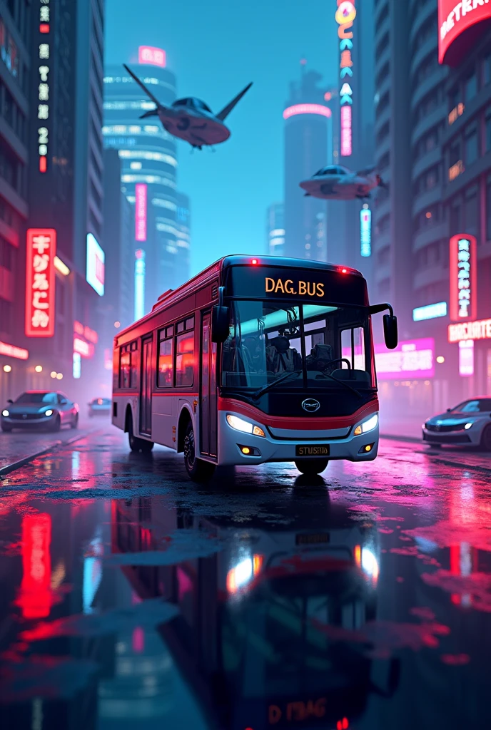 A bus logo with a cool background