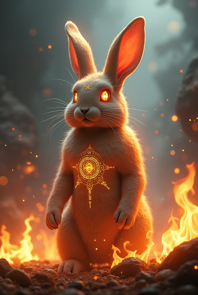 Powerful Magic Rabbit Surrounded by Flame