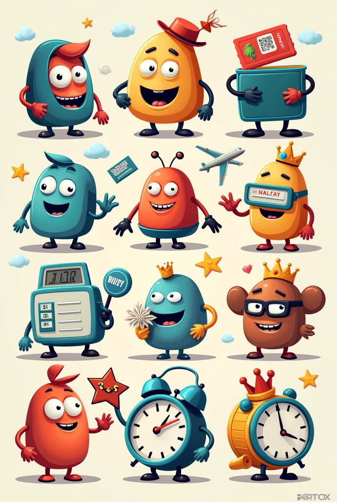 logo，card，Card sets，wallet，boot，airplane，ticket，wallet，Compass，crown，Alarm clock，Snapped，accelerate，Design separately，Cartoon，concise