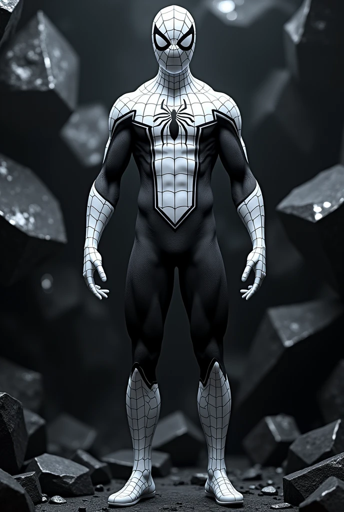 White spider man glossy finished costume