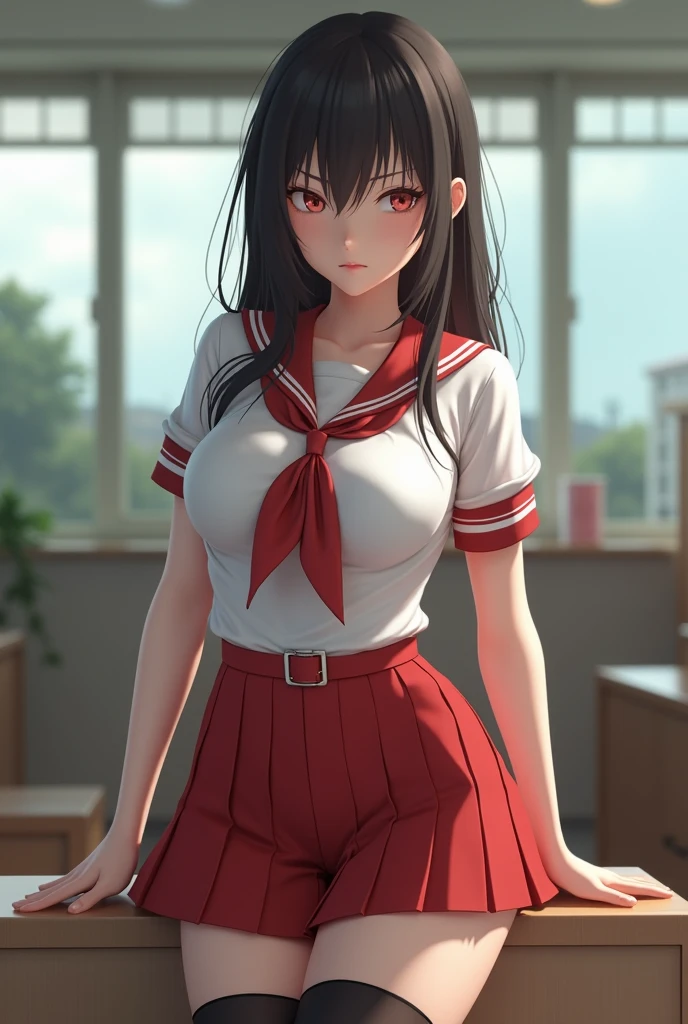 Girl with big tits big ass white skin in schoolgirl outfit