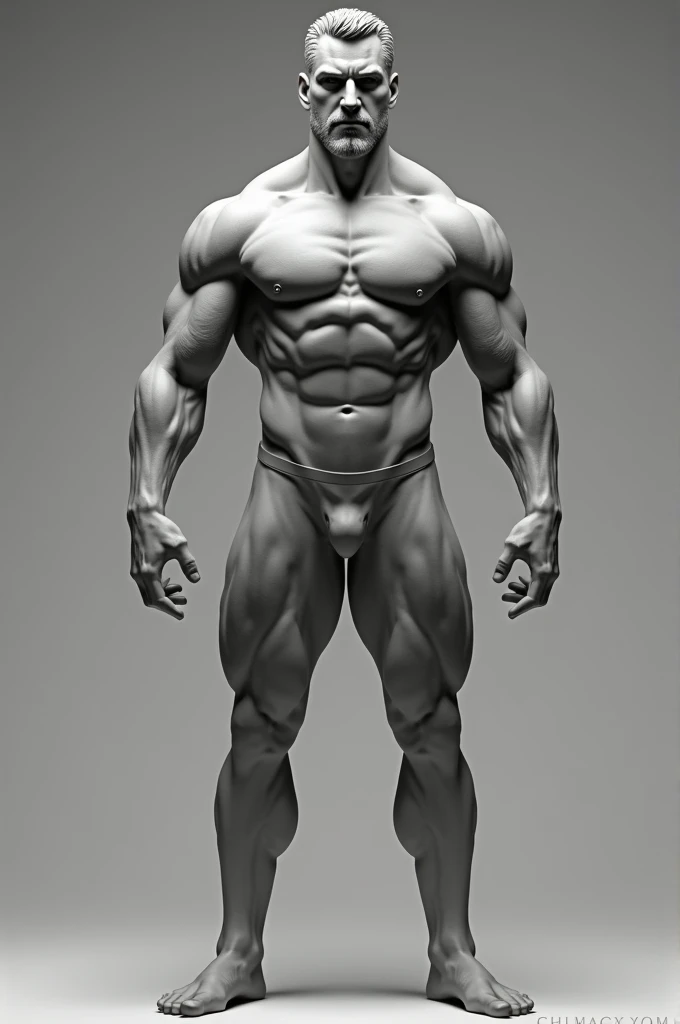 a muscular man with no clothes on