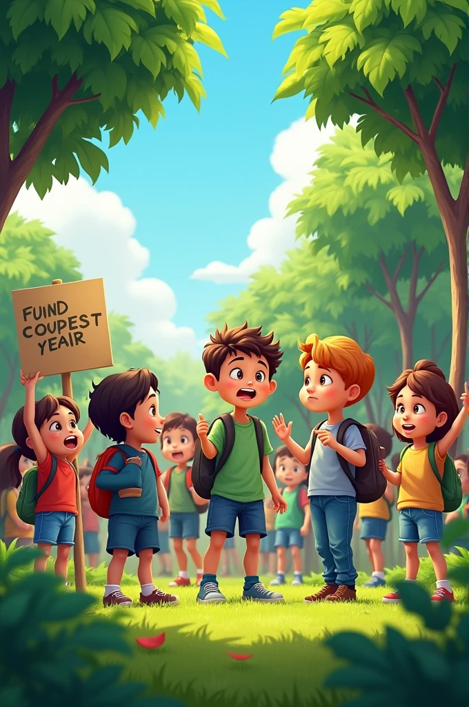 In school, children are telling people that trees should not be cut.
