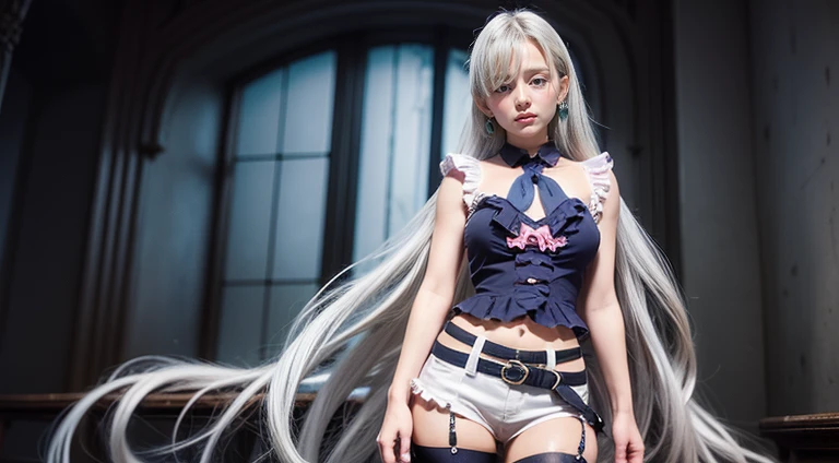 Thighs、Beautiful legs、logic、whole body、Gothic Lolita、20-year-old、Fair skin、smile、
