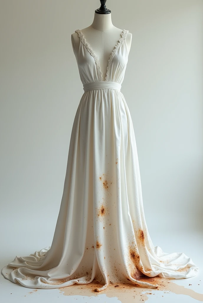 Long Dress white with piss stain