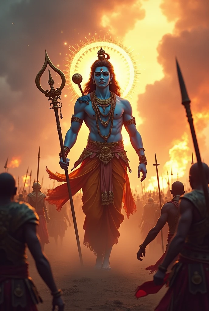 Generate vfx ai image of krishna in mahabharat war