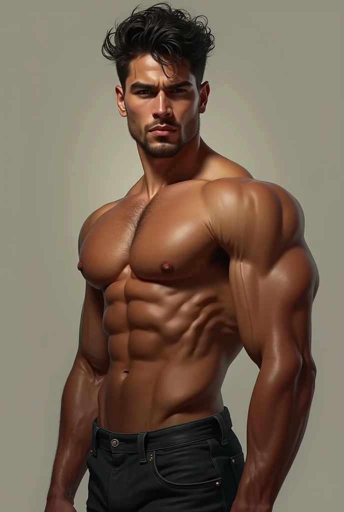 Young man (16-18) Latin American years of full body, very marked and masculine features