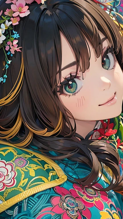 Official Art, wallpaper, Very detailed, (((Very detailedな目と顔))), shut up., masterpiece, Highest quality, Realistic portraits, (ZenTangle, Mandala, Tangle, EnTangle), Complex clothing, Very detailed, Dynamic Angle, The most beautiful form of chaos, elegant, Brutalist Design, Vibrant colors, Romantic Chinese Flowers