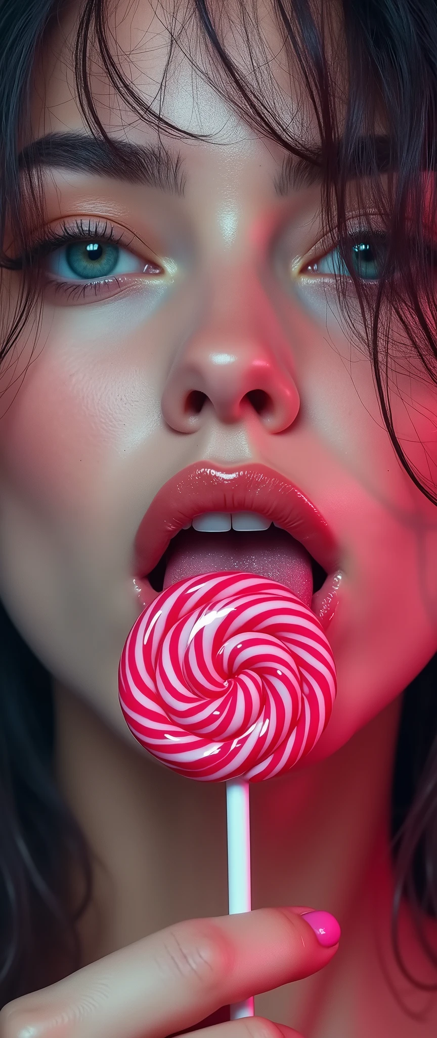 (masterpiece:1.2,Superior Quality,mirror-like,Cinematic Experience,Realistic:2.0,RAW Photos:2.0),8k,wallpaper,Beautiful and sensual female face,(Super sexyな顔:2.0),(Super sexy:2.0),(Super-functional:2.0),(dynamic:2.0),(woman licking a lollipop:2.0),(pop:2.0),(progressive:2.0),(psychedelic:2.0),Vector art,Flat Design,(Tongue art:2.0),(Detailed face:2.0)