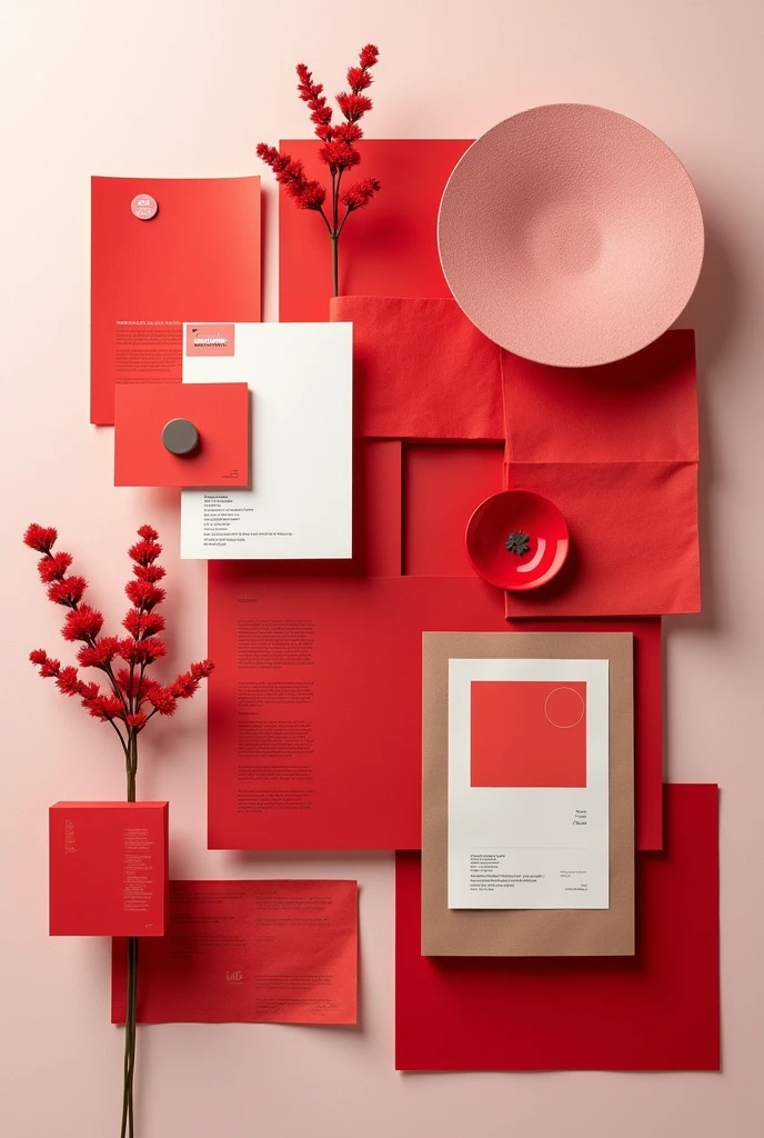 Asthetic chartpaper presentation which represents red colour
including different articles