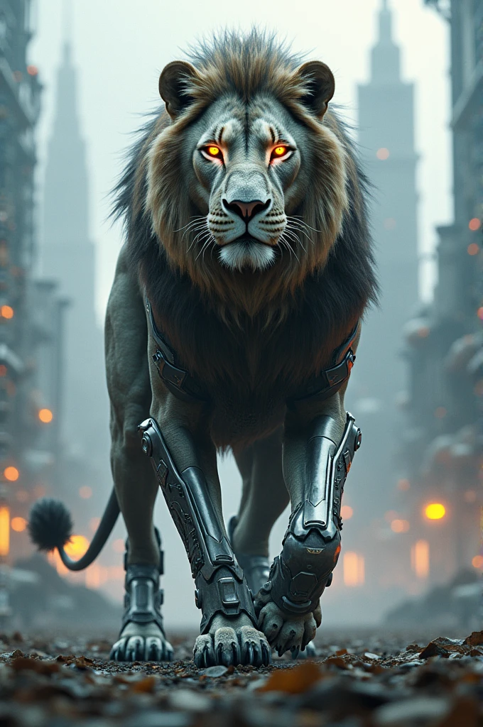 A cyborg lion