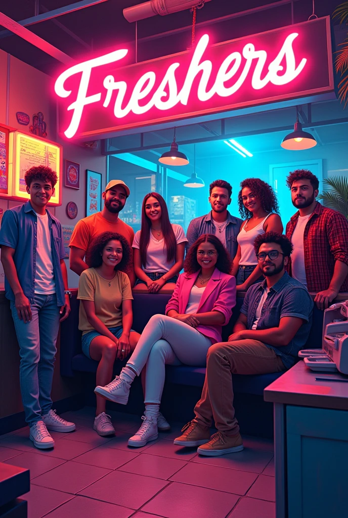A poster for freshers 2024 whose theme is retro,it's happening on the 31st of August,2:30pm onwards ,and the venue is ECSoE