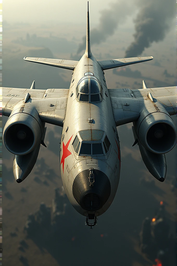 Draw a Soviet Red Army bomber in World War II