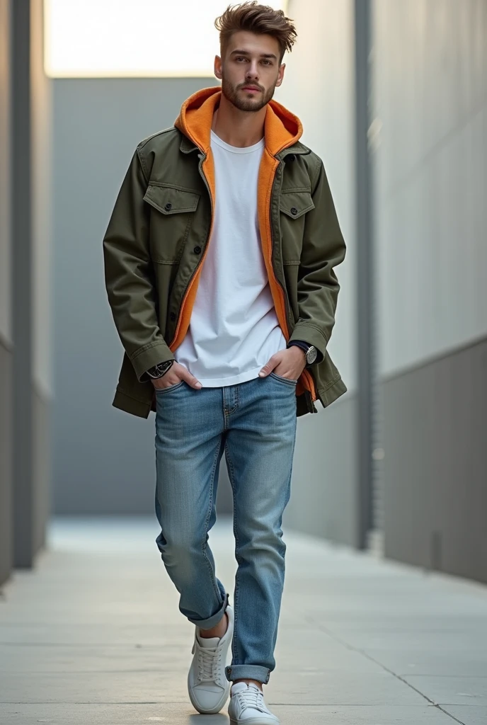 Boy modeling casual clothing