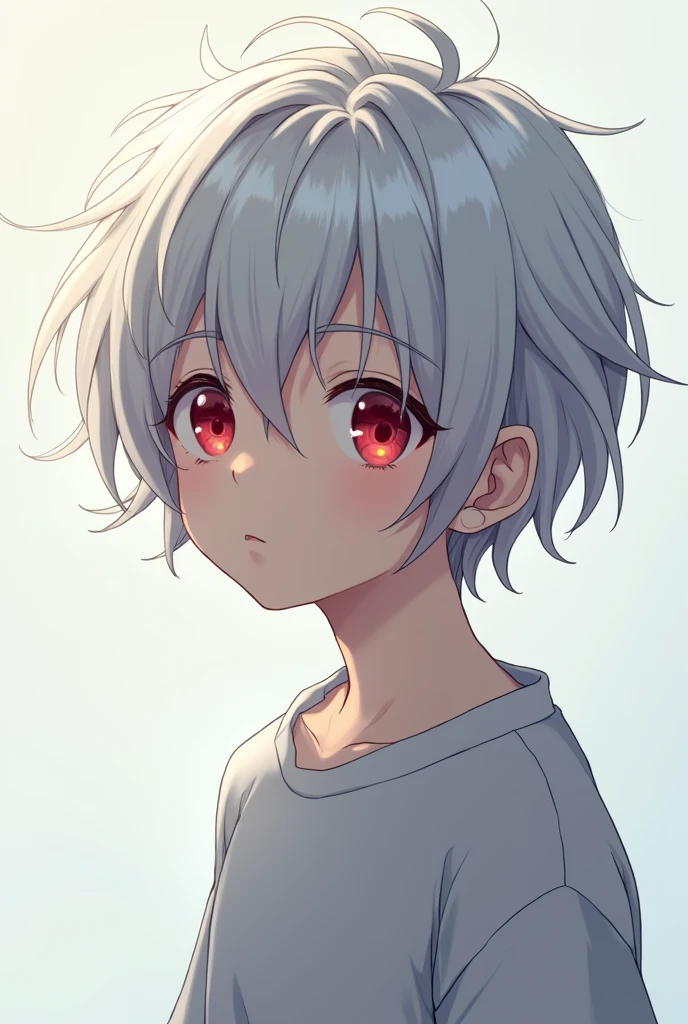 Anime image of a boy who resembles Kaworu Nagisa, a character from the anime Evangelion
