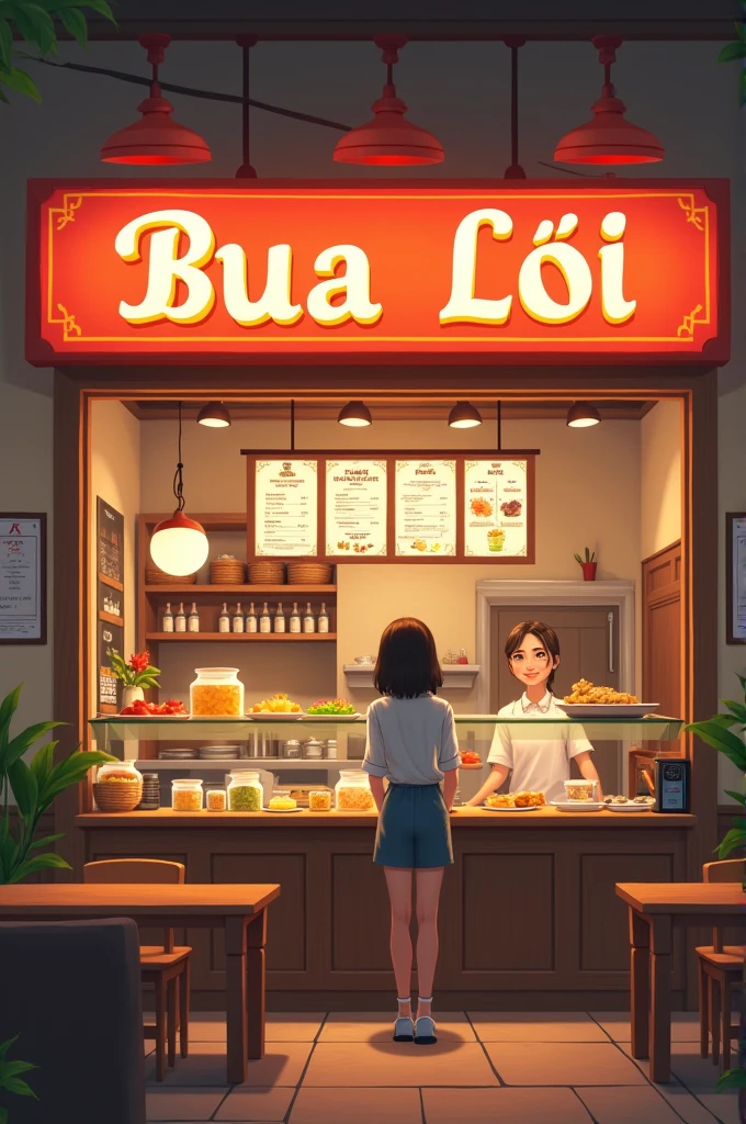 Bua Loi shop, the atmosphere of the shop is clean and warm. The shop's customers are mostly teenagers and students. The shop has a variety of menus.