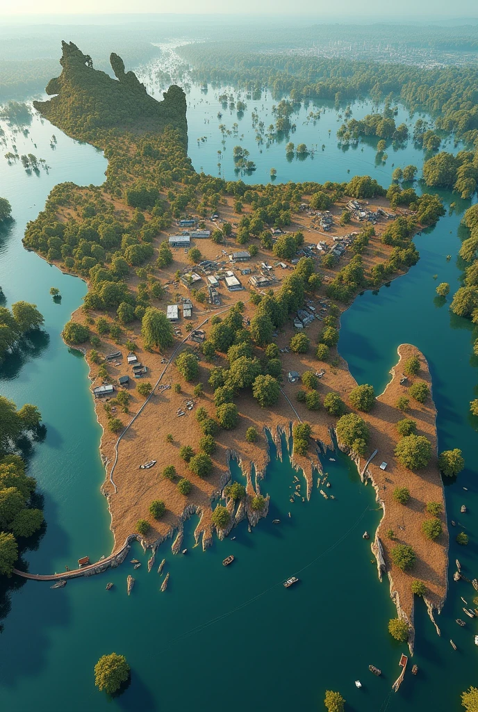Flooded Bangladeshi map