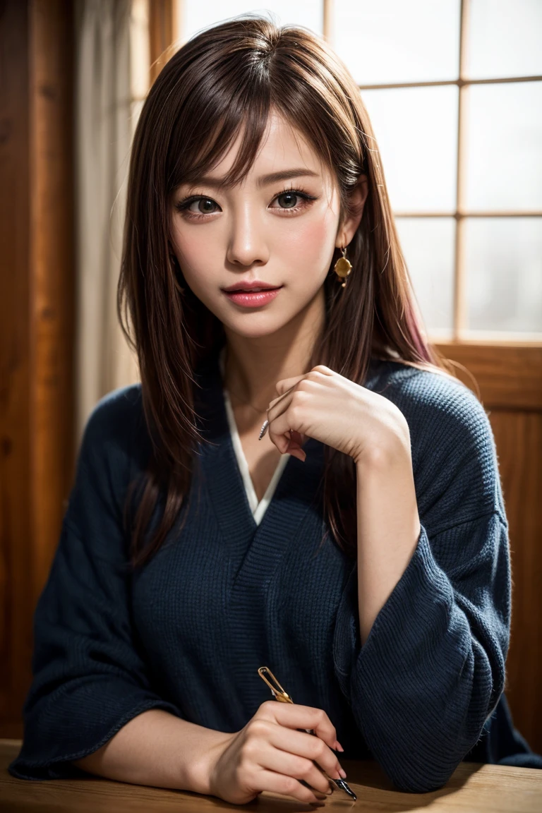 Highest quality, Tabletop, Ultra-high resolution, (Realistic:1.4), (Japanese Idols),RAW Photos, one person's, night,Detailed skin,Blurred cityscape of South Korea,,Blonde, (Pink inner hair:1.3),Glossy Lips,smile,(Model pose:1.2),2,Beautiful and beautiful eyes,Diamond jewellery,Earrings,Gold Jewelry,Cold Light,Tight black knitwear,,(Strengthened upper arms:1.2),A well-trained body,Pixie Hair