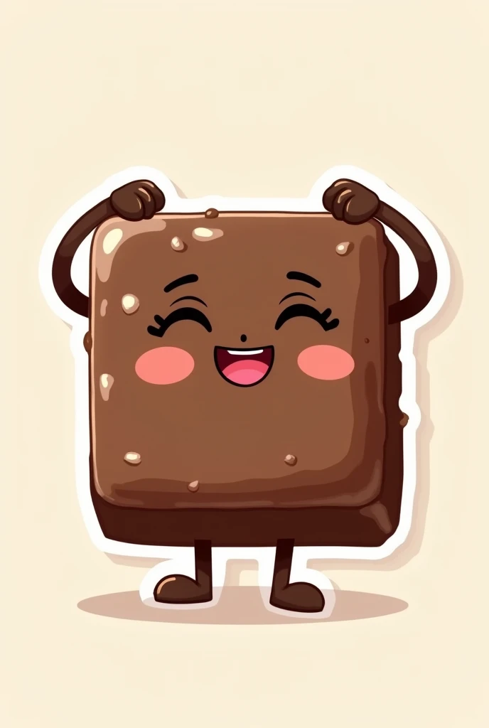 Please make 1 chocolate sticker, width 370×height 320, expressing an emotion.