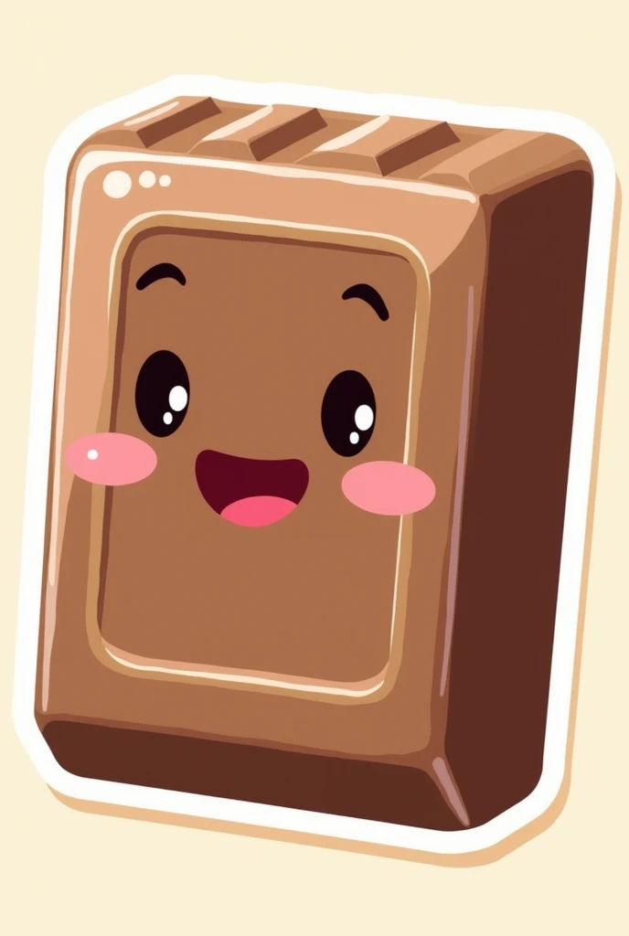Please make 1 chocolate sticker, width 370×height 320, expressing an emotion.