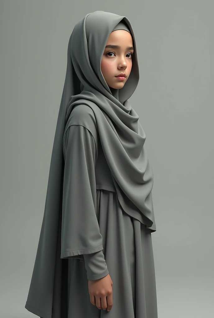 A woman in a hijab with a skirt