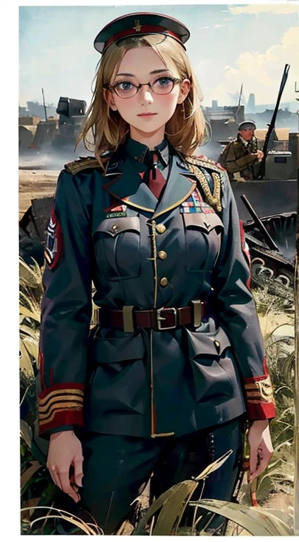 8k,Realistic Photo, Realistic Skin Texture, Superrealism, (WWⅡ-like mechanical suit:1.2), Beach of the Normandy Landing Operation、heavy weapons,vivid textures,animal legs, japanese female soldier,(ultra beautiful face),((super realistic all textures)), ((super intricate all details)), full body shot, ultra sharp photo result, Olive Drab color, scratch, Rust, weathering, steampunk, taken with Fuji film X-T30+Nokton. HDR10,Minimum of 4 pieces created (((masterpiece))), (((best quality))), ((ultra-detailed)), (illustration), (detailed light), ((an extremely delicate and beautiful)), (beautiful detailed eyes), (sunlight), blush, shy, gigantic breasts, uzaki, outdoors, dynamic pose, naked overalls bare shoulders bigass bighip、FUCK FUCKOFF sexlyroupa modesta, remote shooting, detailed beautiful delicate face, Detailed beautiful delicate eyes, perfect facial proportions, High definition skin, thin skin, best four inch aspect ratio. With a thumb, a masterpiece, highy detailed, Realistic, (German World War II general uniform reference : 1.8), the highest facial resolution, , modestly dressed woman, fully dressed, ( mic, blackquality hair, black bangs straight, super thin braids, bangs straight, Red glasses, dark green eye, science fiction, Fighter aircraft, standing On the landing of a Fighter aircraft, the agency, a deeply intelligent personality, A calm expression, a respectful face, a war, a Fighter aircraft