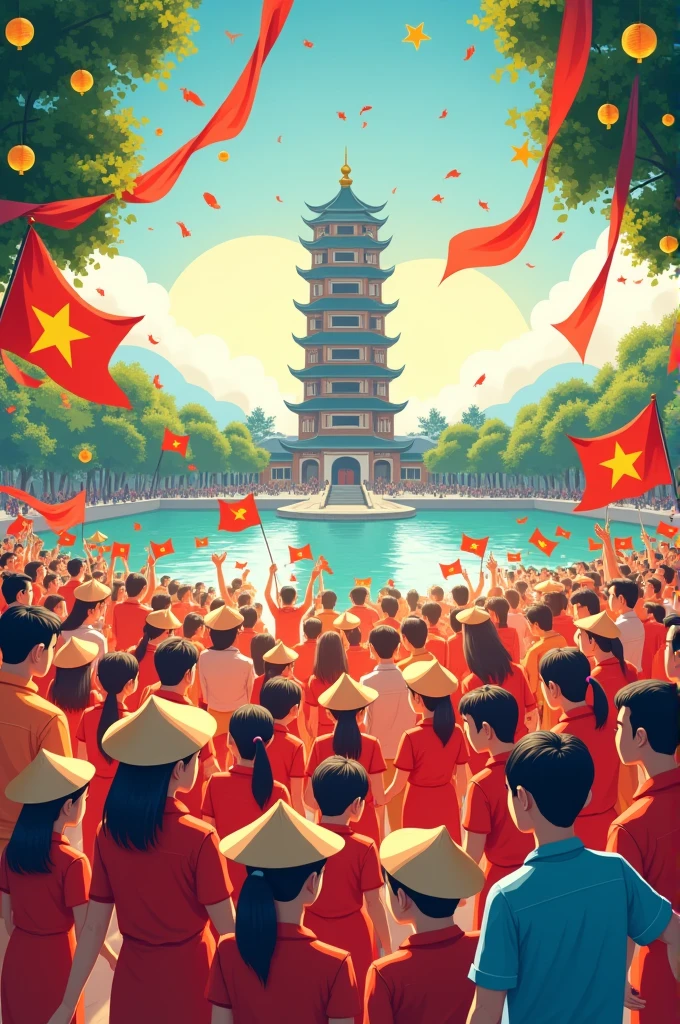 Draw me a cover of Vietnam National Day