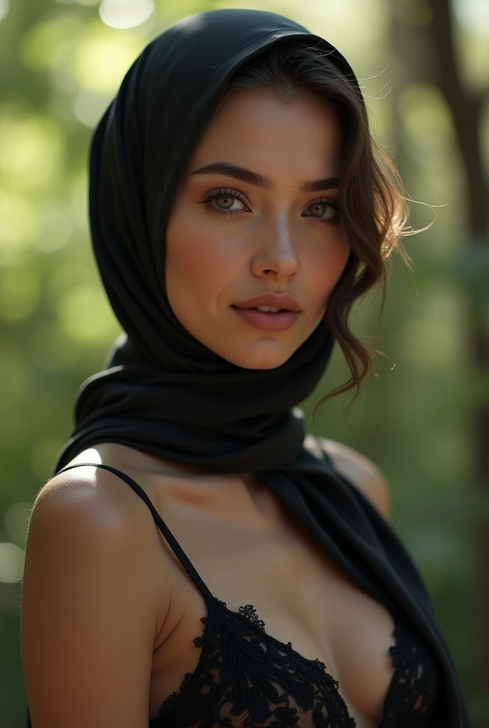 Half body shoot 1/3 a hijab-wearing woman Russia malay, beautiful detailed eyes, beautiful detailed lips, extremely detailed face and skin.(( Nude full body. Black nipple. Big nipples)). Dark nipple. , Doggystyle fuck. Undress. Reverse fuck.long eyelashes, serene expression, natural lighting, color tones, cinematic composition, highly detailed, hyper realistic, masterpiece, 8k, photorealistic. Squeeze . Nude body.