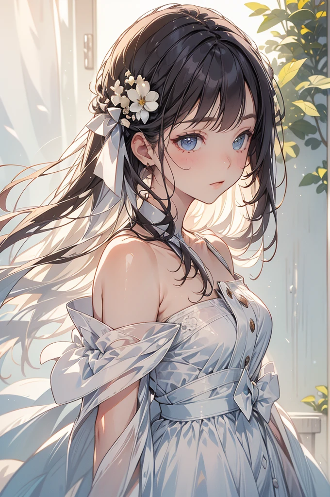 ((Highest quality))、((masterpiece))、(detailed)、((Anatomically correct))、(High resolution、8k)、One Woman、aldult、adult、Cowboy Shot、
Random Hairstyles、Random hair length、
(Beautiful Eyes:1.2)、double eyelid、
Slim figure、Thin legs、tits、F Cup、
Wearing a one-piece dress、
garden