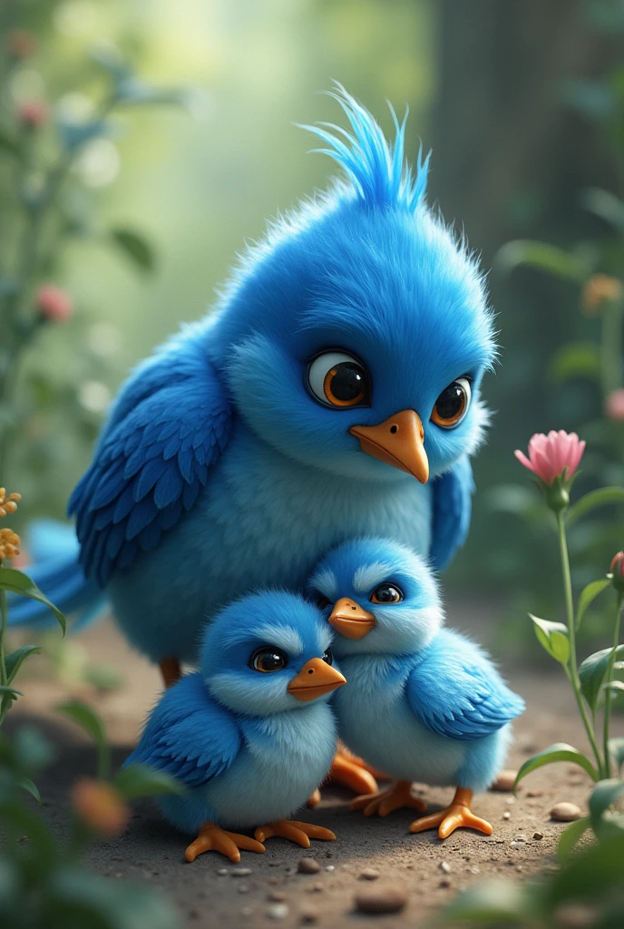Upon reaching a safe place, the blue bird's blue chicks fall ill. The bird does her best to help them recover, but their condition is serious. That seen to bird