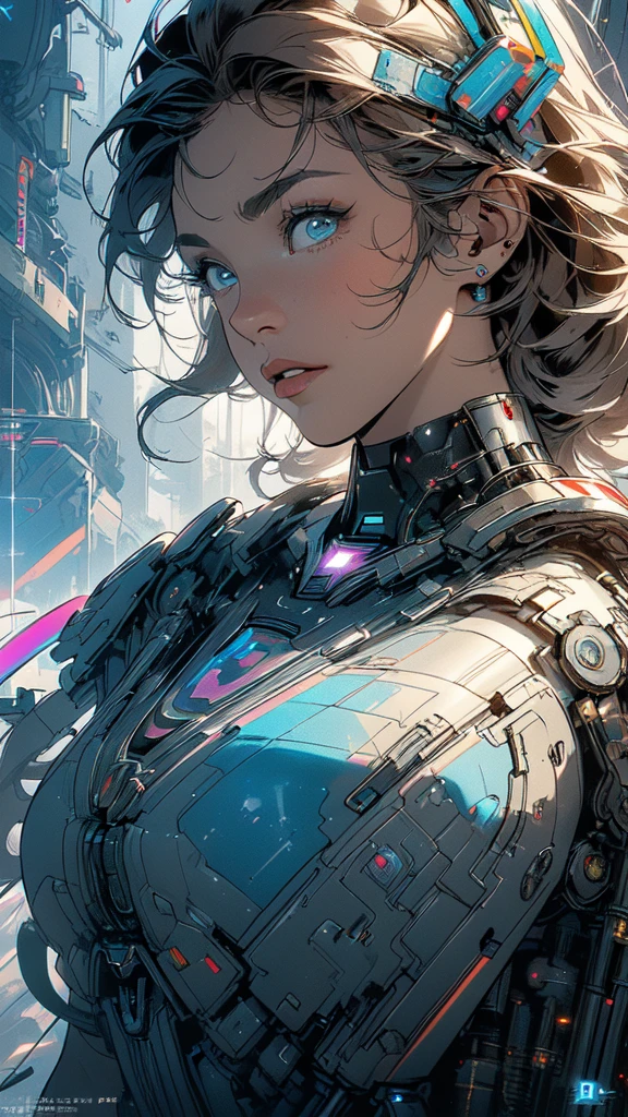 (((masterpiece, highest quality))),(((solo:1.2))),(((1girl:1.2))),32k wallpaper, very detailed, poster, vintage science fiction,(((((geometric cinematic movie poster))))), ((((bauhaus)))),(((abstract))),((((mid century modern)))),(((((portfolio))))),(((((Close-up))))),(((((bust up))))),((((more various angle)))),(((highlight))),(((complete. detailed face))),(((Extremely talented))),(((most complecated machine))),(((Overall colorfully))),((((((Absolutely simple background)))))),(((((detailed futuristic machine))))),(((Cleavage))),(((marvel super heroes))),(((rainbow color scheme))),(((Very detailed UI))),(((So many meters))),(((Perpetual Motion Machine)))