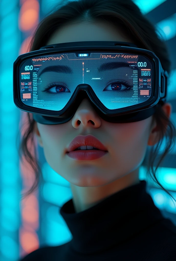 (masterpiece:1.2,Exceptional Quality,mirror-like,cinematic experience),8k,wallpaper,Ray Tracing,(woman),Are standing,(美しいwoman,sexy),(Wearing futuristic cyber goggles:2.0,Data displayed on the goggles:2.0,Detailed view of the goggles:2.0),(A face with attention to detail,Detailed skin texture,Beautiful Skin),(Looking into the camera),(front),(Face close-up:2.0),(Server puncture:2.0),(The background is a wall of data:2.0),(Glossy Lips:1.5)