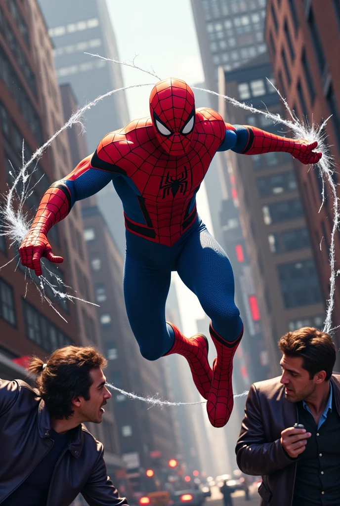 Picture Spider-man is catching criminals using web