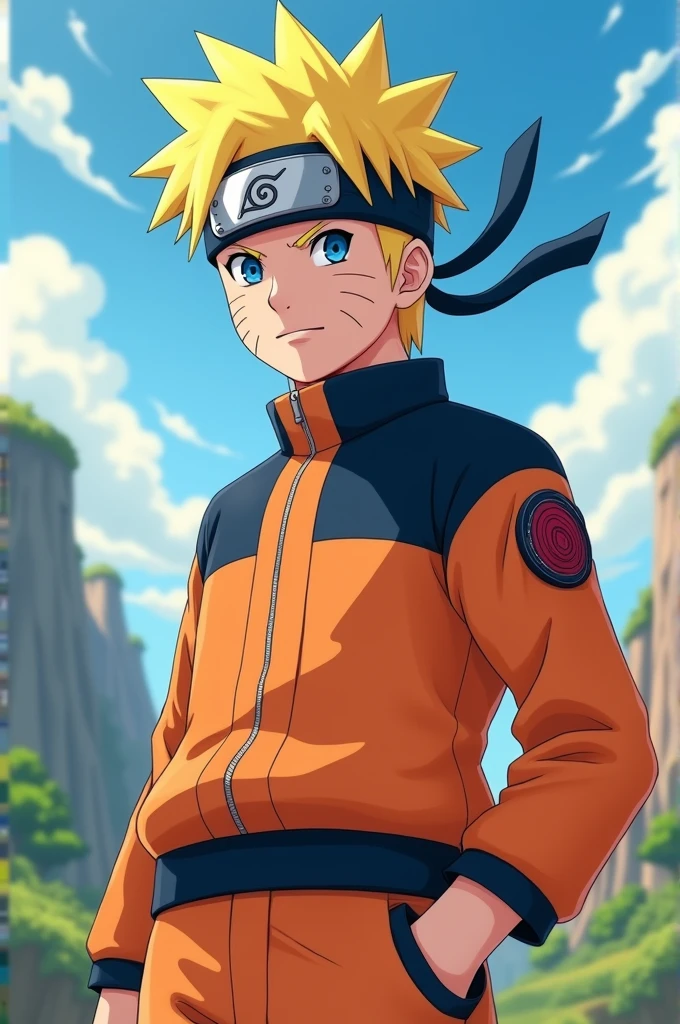 Naruto with medium long hairs