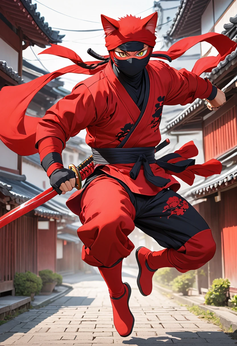 Red Ninja cat man