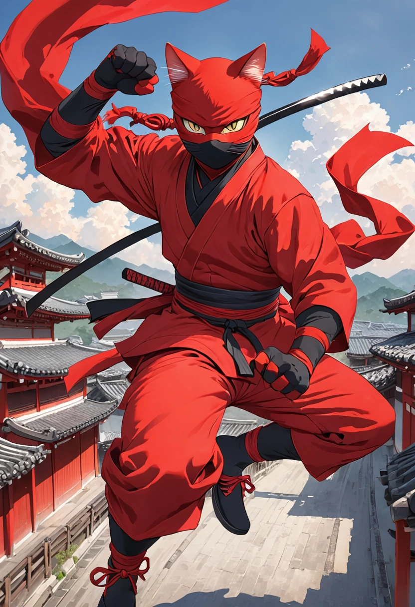 Red Ninja cat man