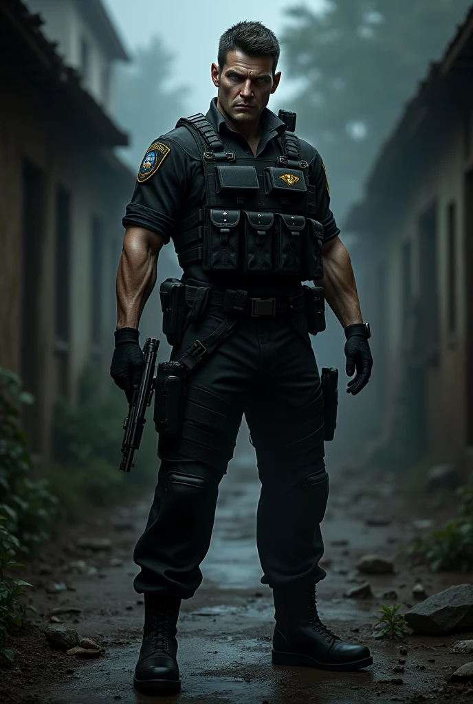 Gerar o personagem Leon Scott Kennedy do resident Evil 4 negro