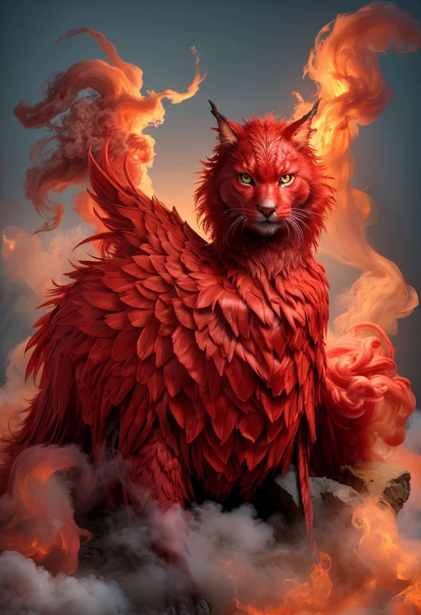 Chinese style,Chinese Mythology,Firebird,cough,ferocious,Huge,Eyes glow red,Covered in flames,Shrouded in clouds,The scene is,Full body portrait, highly detailed surreal vfx,OC Rendering, - AR 16:9 --q 2 --s 1000