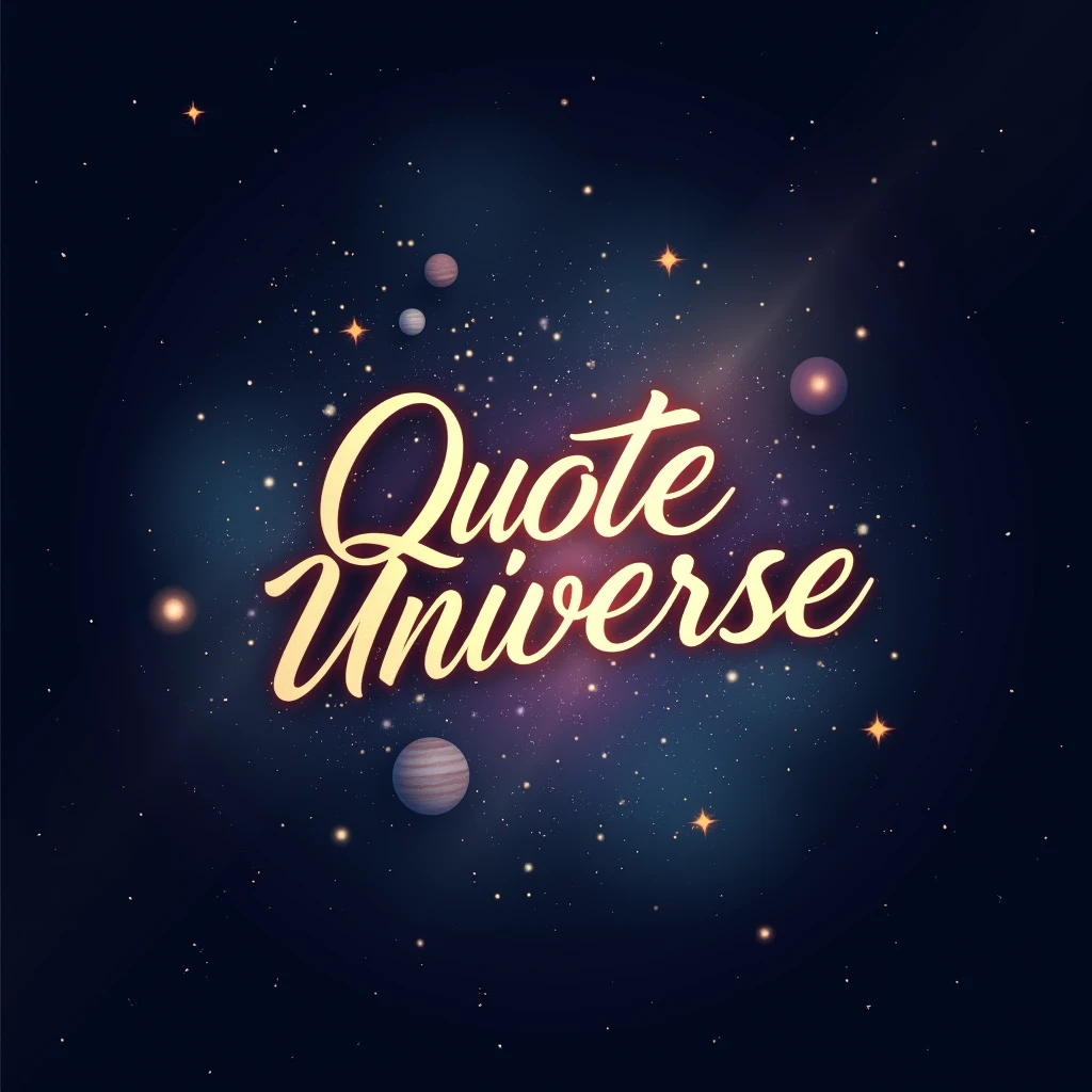 Design a modern and captivating Instagram profile picture for a page called 'Quote Universe.' The image should feature a cosmic or galactic theme with stars, galaxies, and planets in the background to reflect the 'universe' aspect. In the center, include elegant, glowing typography with the words 'Quote Universe,' using a stylish, readable font. The color palette should blend deep blues, purples, and soft whites, giving a mysterious and inspiring vibe. The overall design should feel inspiring, timeless, and creative, suitable for a page that shares thoughtful quotes."