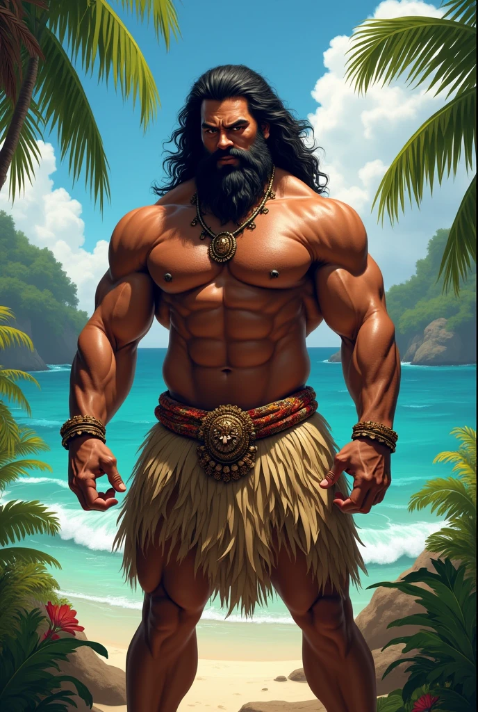 A polynesian men with a big dick