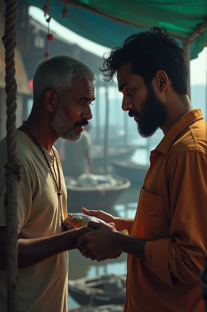 An Indian man was crying to see a Bangladeshi man buy a fish