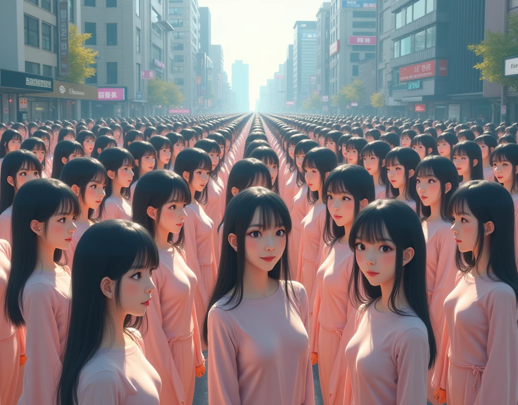 (((((Japanese Clone girls=Myself)))))), (((best masterpiece Clone girls Raw Photography Art))), (16K, Highest quality, Ultra-high resolution, RAW Photos), (((Unrealistic, Unparalleled depiction, An unbelievable sight, Unprecedented and shocking, In a world where myselves are multiplied, Ultra-realistic))), (((Japanese, woman, 26yo, Sasaki Nozomi))), (Small face, ((Thick black hair, Semi-long hair))), ((V-neck short-sleeve dress)), (((((Very beautiful detailed girls, Accurate body structure, Very detailed完璧な, A super busty body with very large breasts, Great proportions, super big breasts, Big, voluptuous breasts, The cleavage is very plump and emphasized))))), (((Dark Eyes, Mature face, Cute Smile, A gentle gaze, ((Very happy laughter))))), ((((((((Very detailedcloning描写, ((1girl→cloning→1,000,000,000,000,000,000,000,000girls)))))))))), ((((((((Very detailed, The precise depiction of the double, ((With the exact same female body, With the exact same face, With the exact same hairstyle, In the exact same clothes, At the exact same height, The same exact super big boobs)))))))))), (((Myself only))), (((100,000,000,000,000,000,000,000,000,000,000,000,000,000,000Myself))), (Beautiful poses to raise the actress&#39;s consciousness, Cleavage Emphasis), (((Walk freely))), (((Very detailed, Myself and each other, hug, Back to Back, Myself big collection, Fun conversation with myself, A happy conversation with myself, Kiss Myself Everywhere, Doting on Myself, Myself holding hands))), (Free pose), (Sexual seduction), (((Unbelievably crowded, Close contact between transcendent selves, Countless &quot;myselves&quot; completely surround me in 360 degrees))), (Bright and soft sunlight), (((super wide view, Very wide field of view, Very detailed, Detailed ultra-perspective depiction with clear depth))), (((Flat and gently undulating terrain, ((Slope)), The countless &quot;myselves&quot; filling the city&#39;s boulevards and scramble intersections continue to grow infinitely, reaching beyond the horizon))), (Focus on the center of the group), Myssels overflow from the building&#39;s entrance and underground exit.