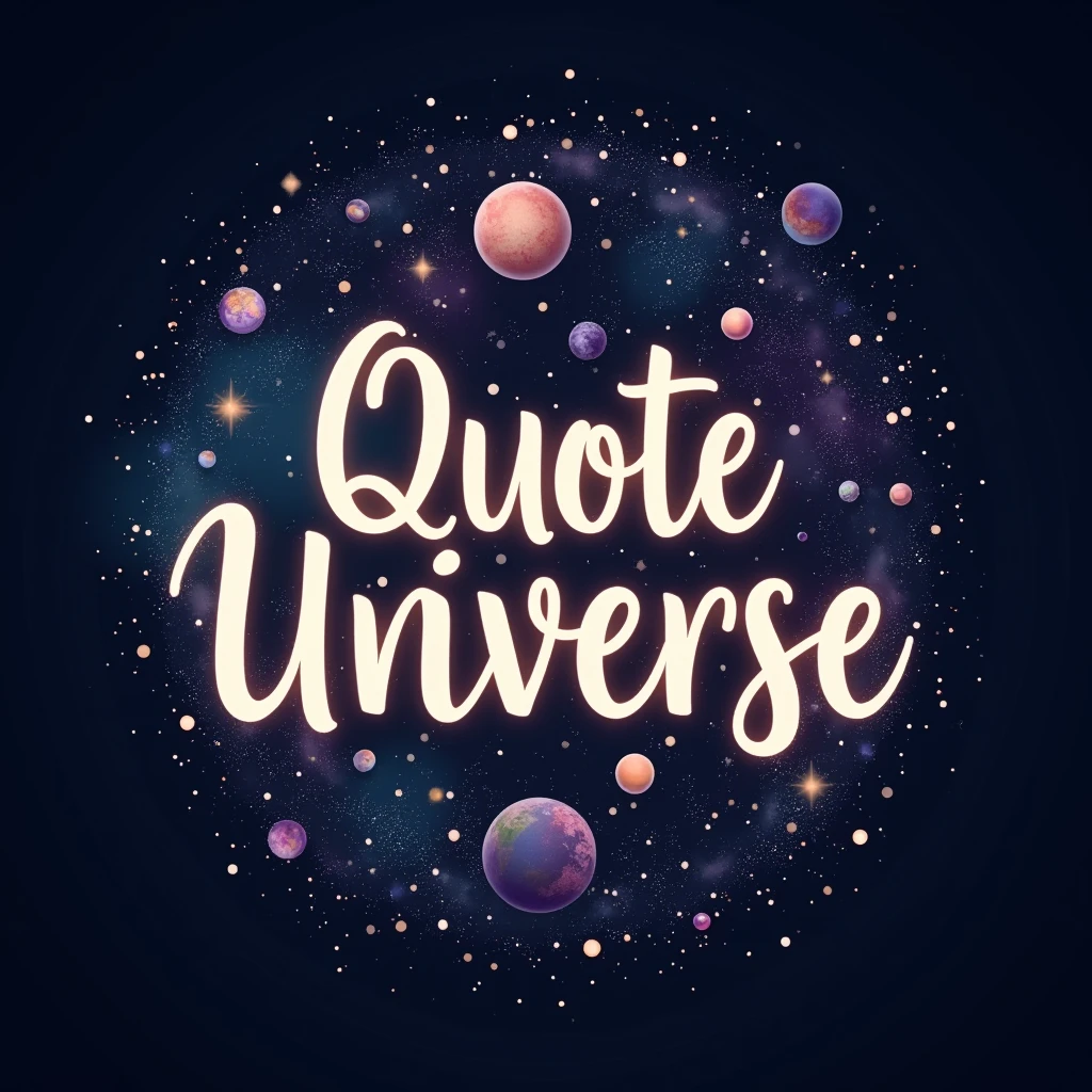 Design a modern and captivating Instagram profile picture for a page called 'Quote Universe.' The image should feature a cosmic or galactic theme with stars, galaxies, and planets in the background to reflect the 'universe' aspect. In the center, include elegant, glowing typography with the words 'Quote Universe,' using a stylish, readable font. The color palette should blend deep blues, purples, and soft whites, giving a mysterious and inspiring vibe. The overall design should feel inspiring, timeless, and creative, suitable for a page that shares thoughtful quotes."