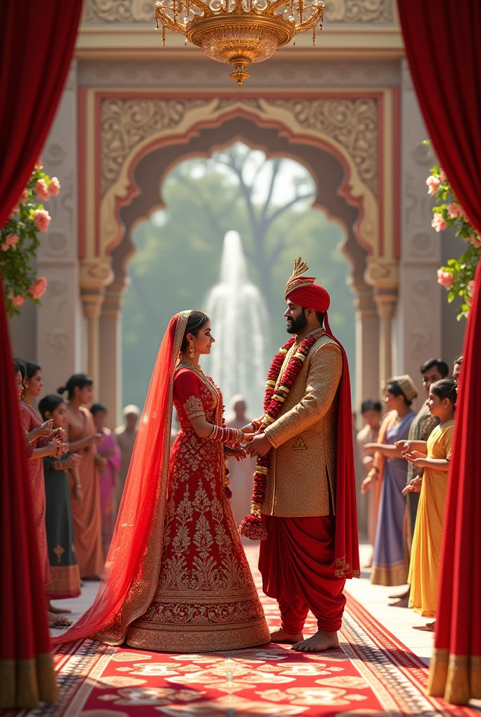 To clarify, are you asking for a prompt to generate an image of an Indian wedding? If so, would you like any specific details, such as the type of wedding (e.g., traditional Hindu, Sikh, Muslim, etc.), the setting, attire, or specific cultural elements? This will help create a more accurate image prompt.