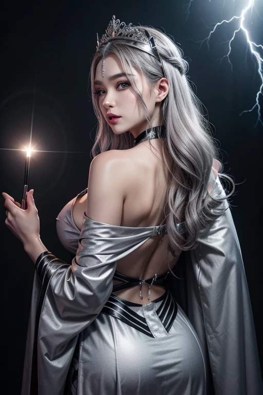 Big Tits,Big Ass,

Storm Goddess • Costume: In a dark grey and silver robe、It features patterns symbolizing thunder and storms.。A thin cape representing the wind spreads across his back.、Decorate with silver accessories。On her head she wears a tiara that resembles a lightning bolt.。
	• Makeup: Smoky grey eye makeup、Accentuate your eyes with silver eyeliner。Lips in dark purple or deep red、Gives a powerful impression。