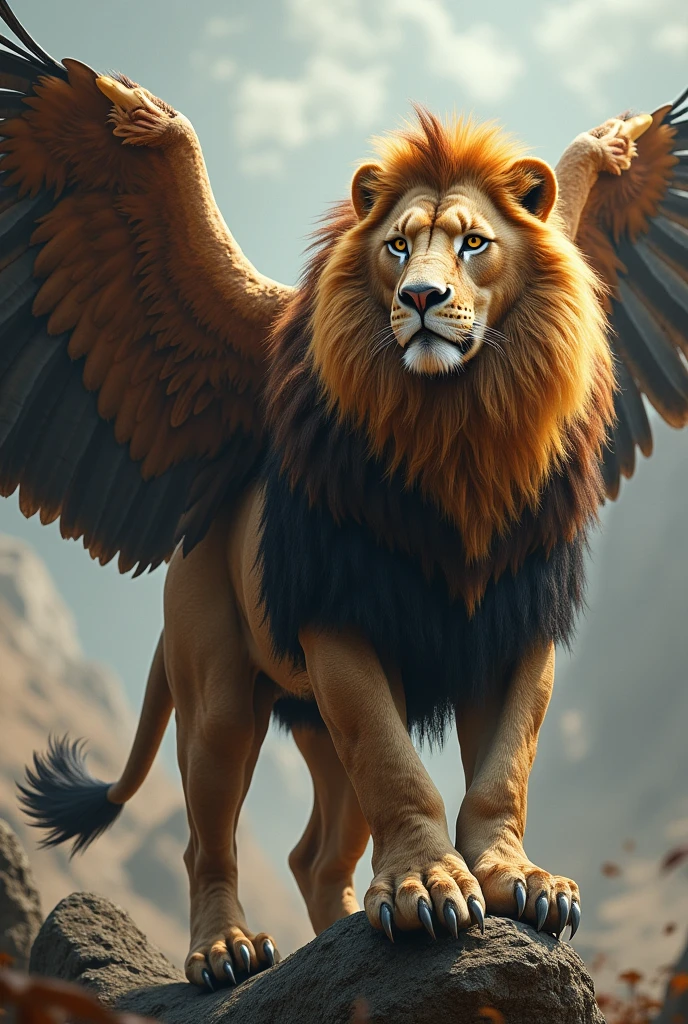 combines eagle and lion into 1 hybrid animal with ai. What a great mix of animals. Extraordinary creatures created through artificial intelligence