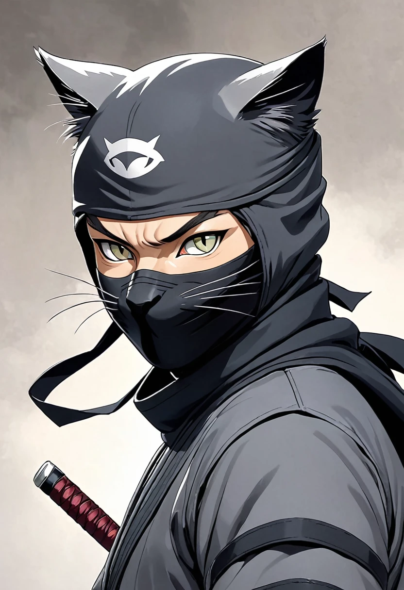 grey Ninja cat man