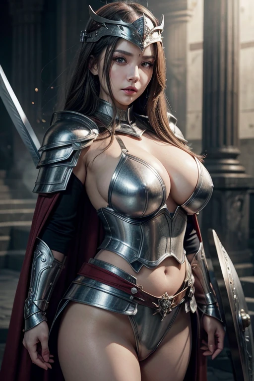 Big Tits,Big Ass,
Goddess of War • Costume: In silver armor、A combative design combining red capes and robes。Holding a sword and shield、Decorate with metal accessories。A warrior helmet on his head、Or wear a metal tiara。
• Makeup: Bronze eyeshadow and dark eyeliner、Adds strength to the eyes。Her lips are deep red、Light shading on the cheeks、Gives a sharp impression。