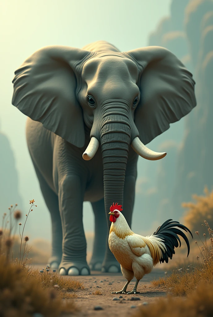 Chicken eat elephant 